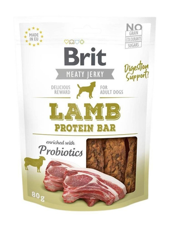 NO PORK Brit Jerky Snack Lamb Protein Bar 80g