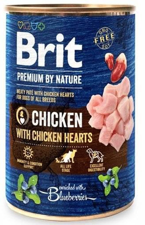 no pork Brit Premium By Nature Chicken With Chicken Hearts 18x800g