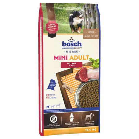 no pork BOSCH Adult Mini Lamb & Rice 15kg