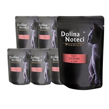 no pork Dolina Noteci Premium For Cats Salmon Filet In Sauce 10x85g