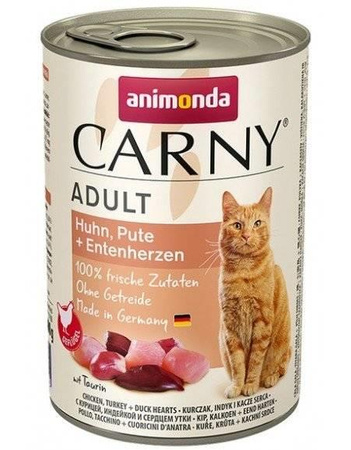 Animonda Cat Carny Adult Chicken, Turkey and Duck Hearts 400g