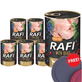 No pork Dolina Noteci Rafi with Quail 6x400g+FREE can lid!