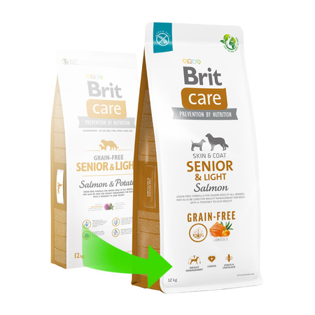 BRIT CARE Dog Grain-free Senior &amp; Light Salmon 12kg