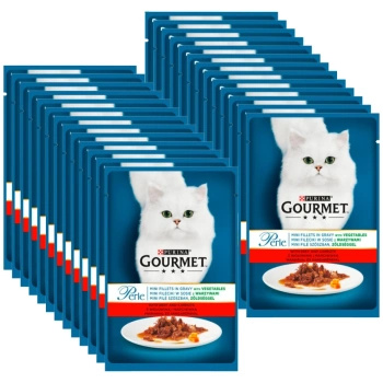 Purina Gourmet Perle cat food mini fillets in sauce with beef and carrots 26x85g