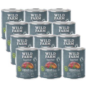 WILD FARM Superfood Wild Boar (venison with yams, berries and herbs) 12x800g grain-free dog food