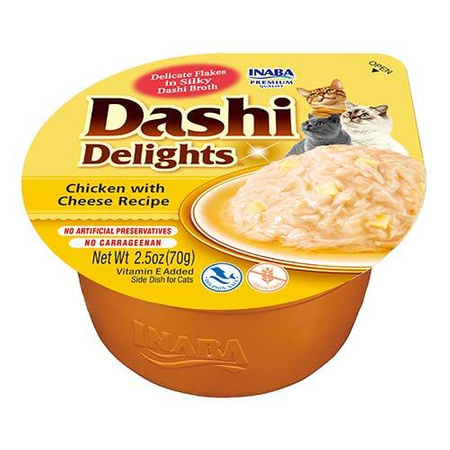 Inaba DASHI complementary cat food- chicken and cheese flavored broth 6x70 g