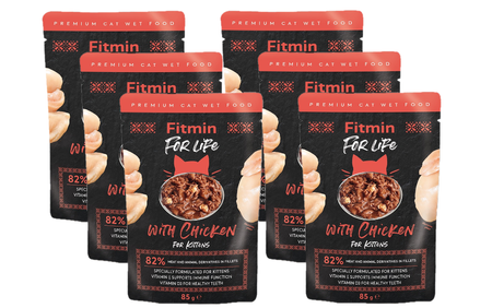 no pork Fitmin Cat For Life Kitten Chicken 6x85g