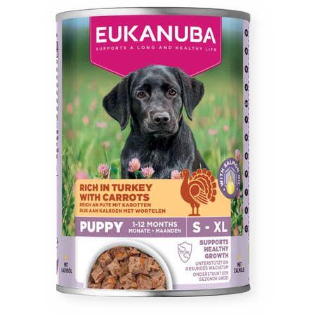 EUKANUBA Wet food for puppies, rich in turkey and carrots 400 g