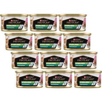 PRO PLAN Sterilised Wet pâté with salmon and tuna Wet cat food 12x85g