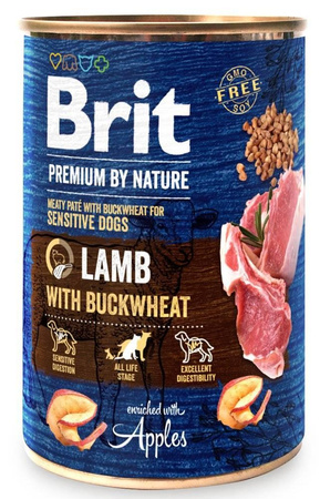 no pork Brit Premium By Nature Lamb With Buckwheat 18x400g