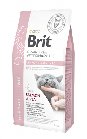 no pork Brit Grain Free Veterinary Diet Cat Hypoallergenic Salmon with Peas 5kg