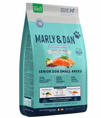 Marly & Dan Senior Dog Small Breed Fresh Salmon Holistic & Hypoallergenic 4kg dry food