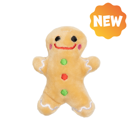 UNIQ PETS PLUSH TOY FOR CATS PURRNIP gingerbread man with catnip 7x6cm