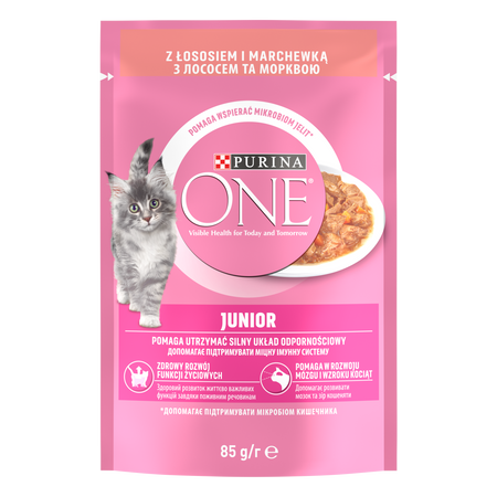 Purina One Junior Kitten Food with salmon and carrots 85g