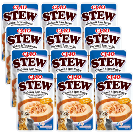 INABA Cat Ciao Stew - creamy chicken and tuna stew for cats 12x40g