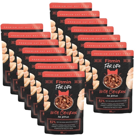 no pork Fitmin Cat For Life Kitten Chicken 12x85g