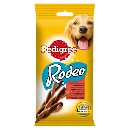 Pedigree Rodeo Treats for Dogs Over 4 Months Old with Beef 122g