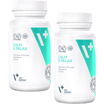 VET EXPERT CALM & RELAX – un preparat pentru simptomele de stres la câini și pisici, 2x30 capsule