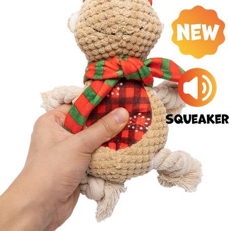 UNIQ PETS PLUSH DOG TOY SQUEAKIES Rudolf with squeaker 27x12x12cm