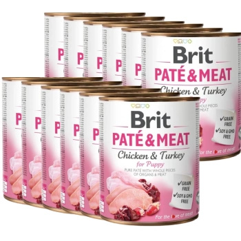 no pork Brit Paté & Meat For Puppy Chicken With Turkey 12x800g