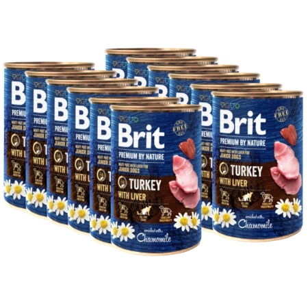 no pork Brit Premium By Nature Turkey With Liver 12x400g