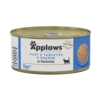no pork APPLAWS Tuna Fillet With Crab In Broth Tin 70g
