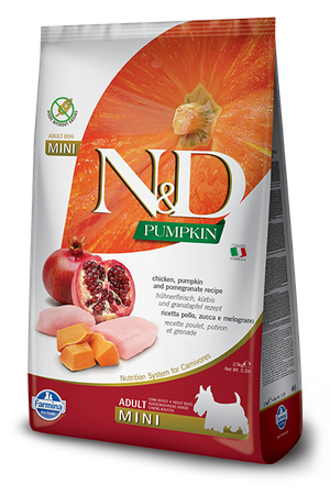 no pork Farmina N&D Pumpkin Grain Free Canine Adult Mini Chicken&Pomegranate 800g