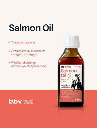 Lab-v 100% Salmon Oil for Dogs and Cats of All Ages 100ml Cold-pressed