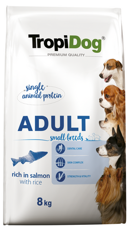 Tropidog Premium Adult Small Breeds Salmon with Rice 8kg