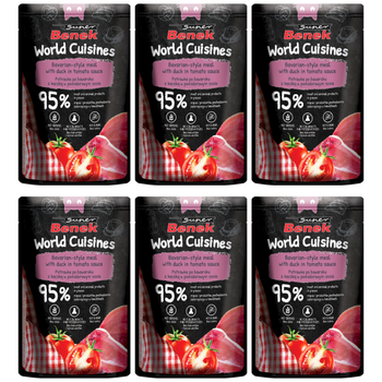 Super Benek World Cuisines Complete food for adult cats. Bavarian stew with duck in tomato sauce 6x100g