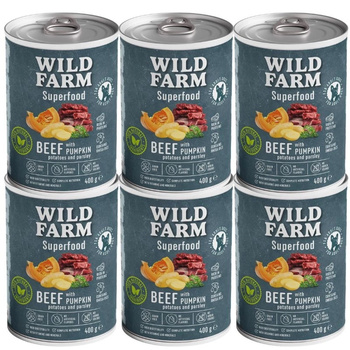 WILD FARM Superfood Beef 6x400g grain-free dog food