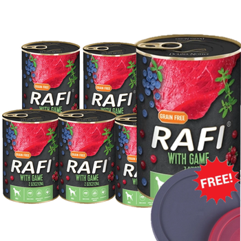 No pork Dolina Noteci Rafi with venison 6x400g+FREE can lid!