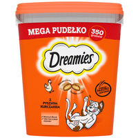 no pork DREAMIES Mega Box 350 g - complementary food for adult cats, with delicious chicken