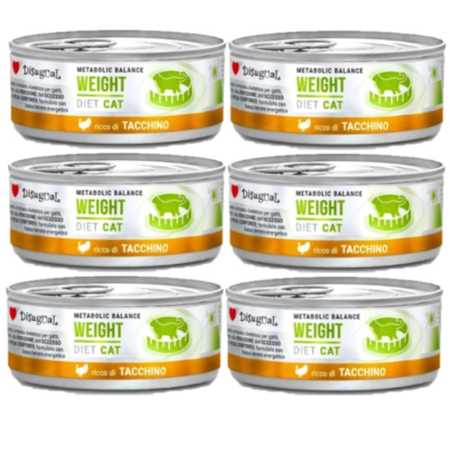 Disugual Wet cat food Veterinary WEIGHT Turkey (adult) 6x85g