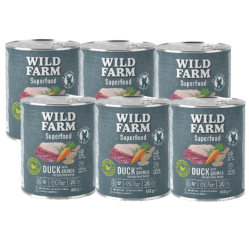 WILD FARM Superfood Duck (Duck with quinoa, carrots and herbs) 6x800g grain-free dog food