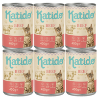 Katido Wet Cat Food with Beef 6x400g