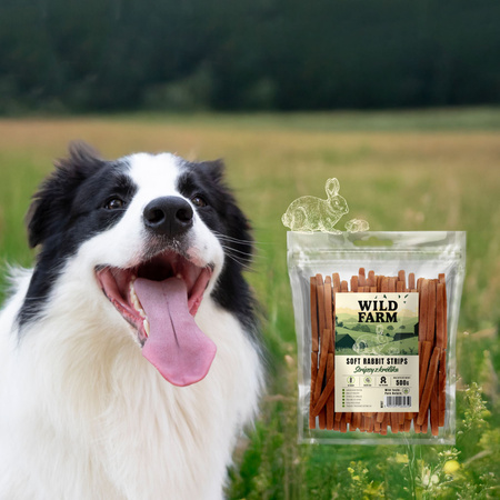 WILD FARM Rabbit Strips 500g dog treats