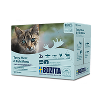 no pork BOZITA Multibox Meat and Fish Pieces in Sauce 12x85g