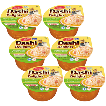 Inaba DASHI complementary cat food- chicken and tuna flavored broth 6x70 g 