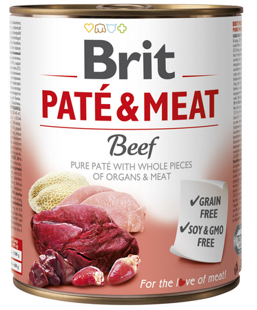 no pork Brit Pate & Meat with Beef 12x800g