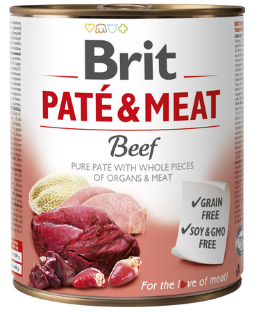 no pork Brit Pate & Meat with Beef 800g