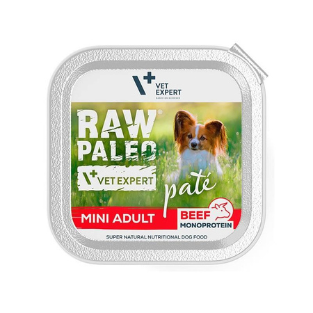 no pork Vetexpert Raw Paleo Pate Mini Adult Beef 150g