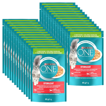 Purina One Sterilcat with turkey and green beans 26x85g