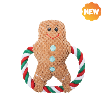 UNIQ PETS PLUSH DOG TOY SQUEAKIES ring tug toy snowman with squeaker 20×20cm