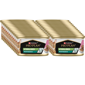 PRO PLAN Sterilised Wet pâté with salmon and tuna Wet cat food 24x85g