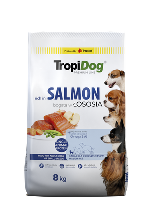 Tropidog Premium Adult Small Breeds Salmon with Rice 8kg