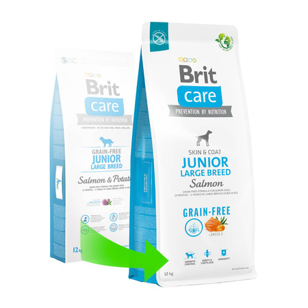 BRIT CARE Dog Grain-free Junior Large Breed Salmon 12kg