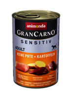 no pork Animonda GranCarno Sensitiv Adult Dog Turkey & Potatoes 400g