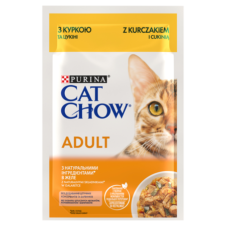 PURINA Cat Chow Adult Chicken and Zucchini Jelly Cat Food 85g