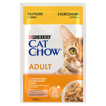 PURINA Cat Chow Adult Chicken and Zucchini Jelly Cat Food 85g